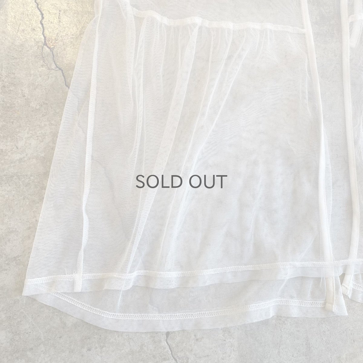 画像11: FRONT STRING DESIGN L/S SHEER BLOUSE / Ladies L (11)