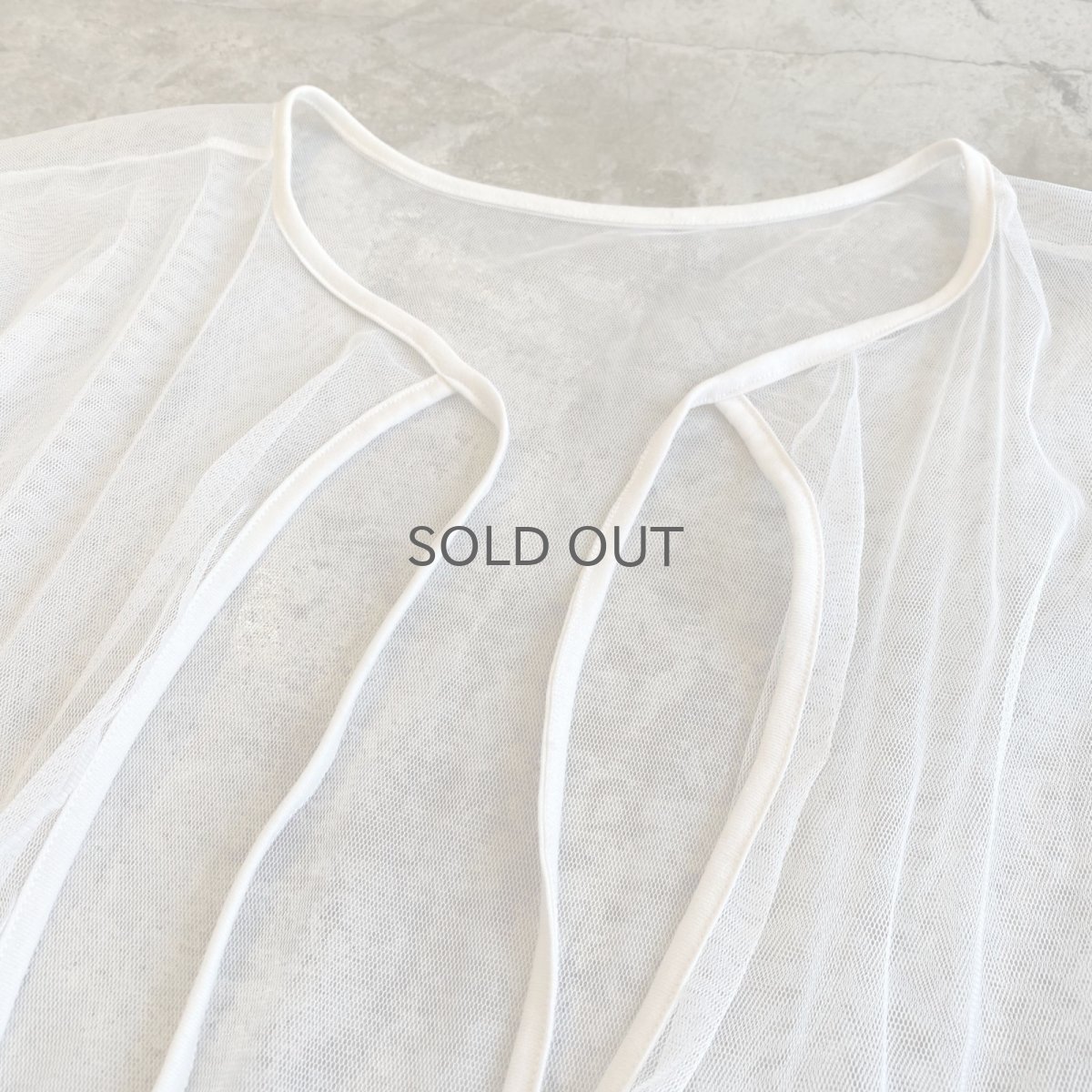 画像8: FRONT STRING DESIGN L/S SHEER BLOUSE / Ladies L (8)