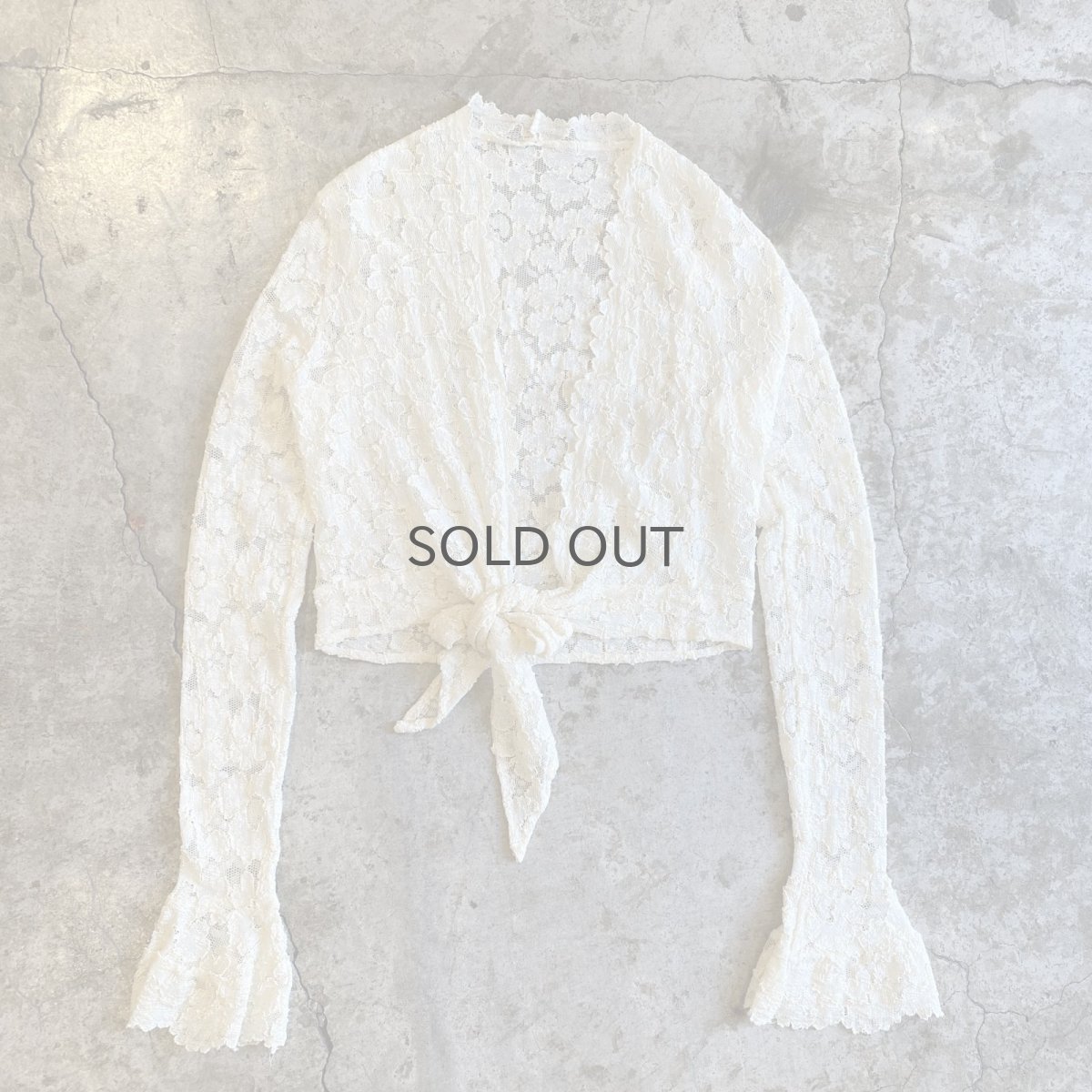 画像1:  FRONT TIE DESIGN FLORAL LACE CARDIGAN / Ladies S~M (1)