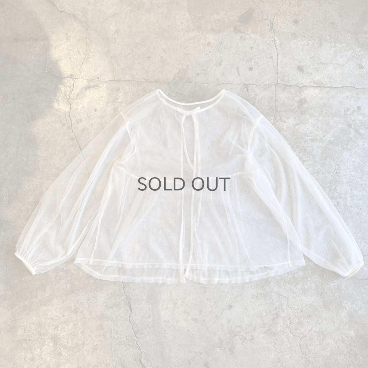 画像2: FRONT STRING DESIGN L/S SHEER BLOUSE / Ladies L (2)