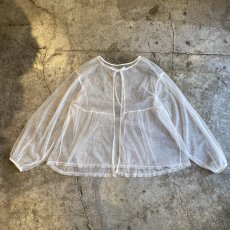 画像2: FRONT STRING DESIGN L/S SHEER BLOUSE / Ladies L (2)