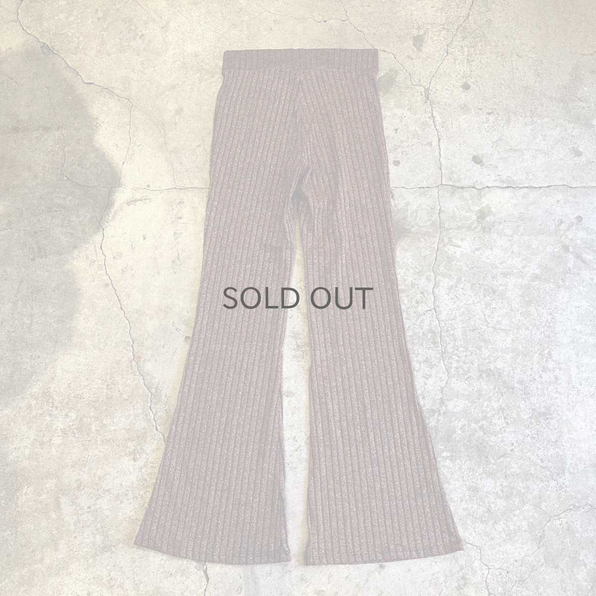 画像2: ALL OVER PATTERN GLITTER LINE DESIGN FLARE PANTS / W29~W31 (2)