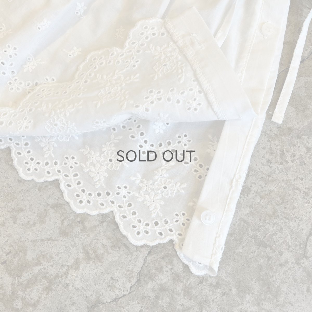 画像4: FLOWER EMBROIDERY DESIGN DOWN LACE LAYERED SKIRT / W24~34 (4)