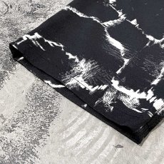 画像8: ALL OVER BRICKS PATTERN WIDE SILHOUETTE PANTS / FREE (8)