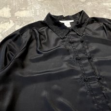 画像3: POINT EMBROIDERY CHINA BUTTON L/S SHIRT / Mens L (3)