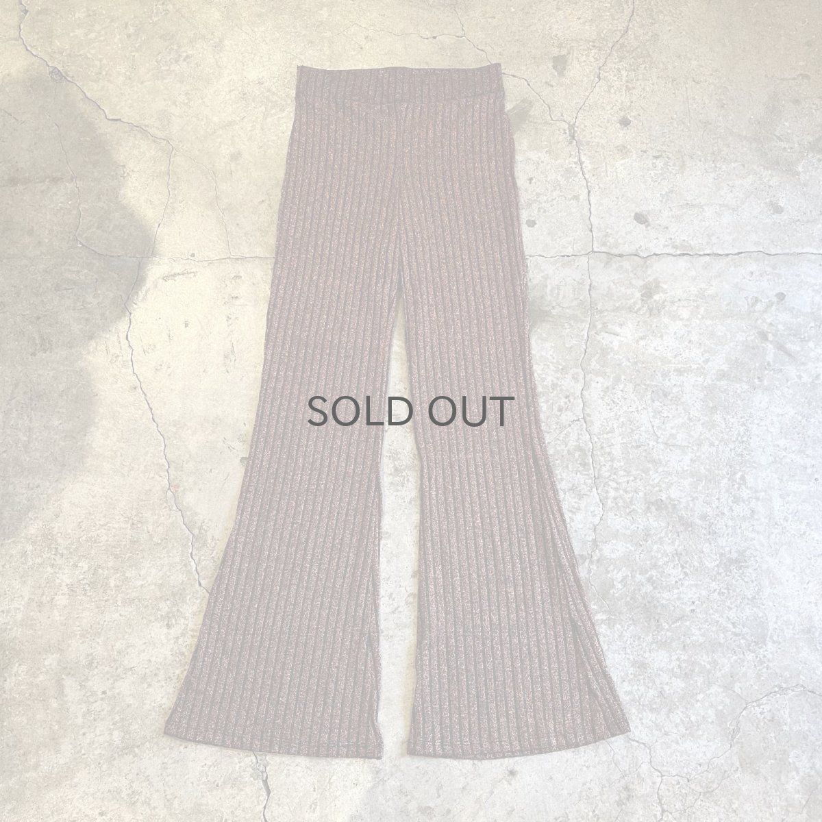 画像1: ALL OVER PATTERN GLITTER LINE DESIGN FLARE PANTS / W29~W31 (1)
