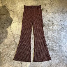画像1: ALL OVER PATTERN GLITTER LINE DESIGN FLARE PANTS / W29~W31 (1)