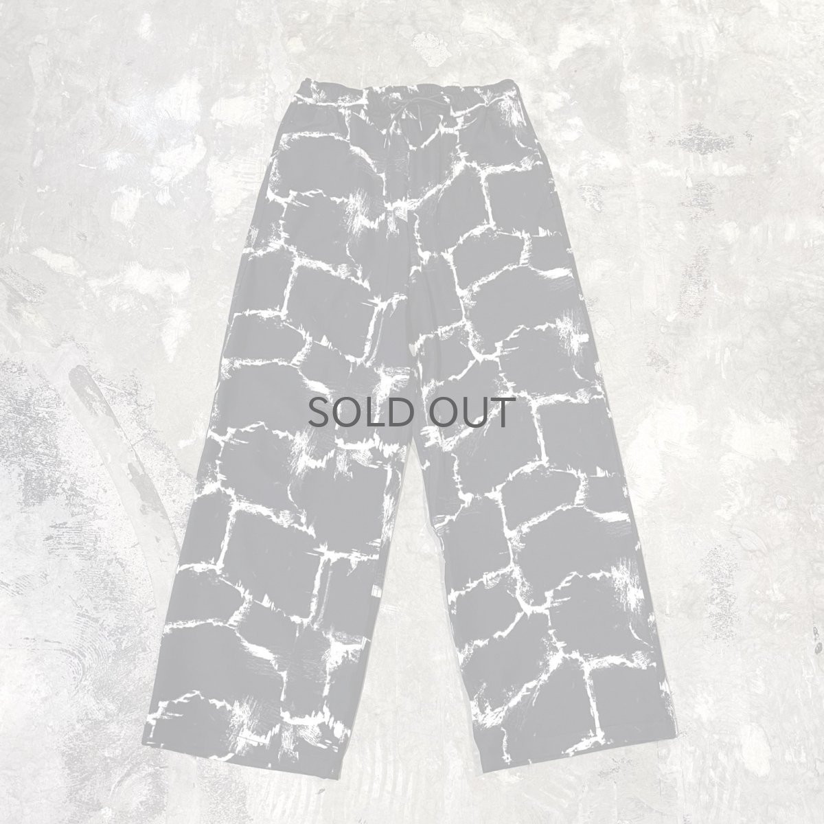 画像1: ALL OVER BRICKS PATTERN WIDE SILHOUETTE PANTS / FREE (1)
