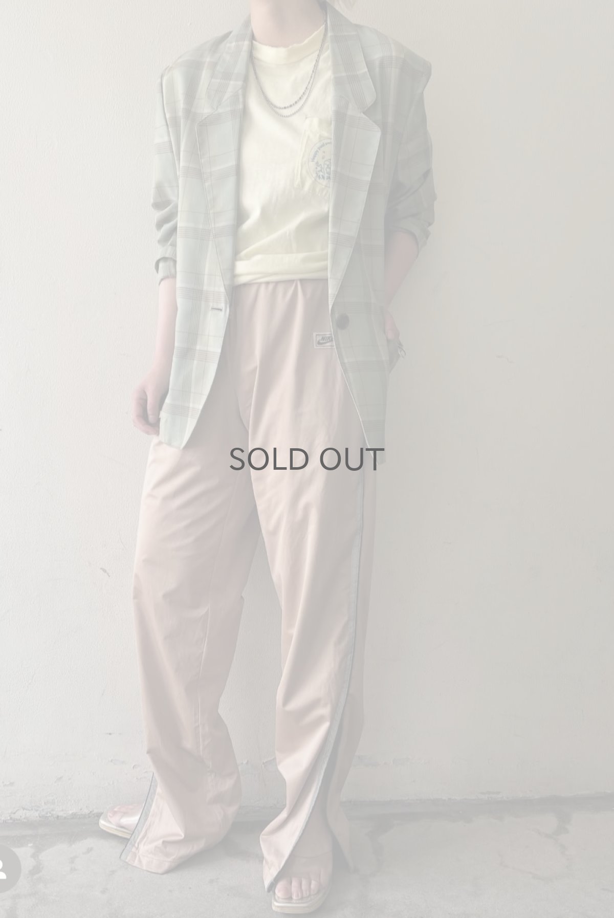 画像14: PALE TONE COLOR ALL OVER CHECK PATTERN DESIGN TAILORED JACKET / Ladies M(9AR) (14)