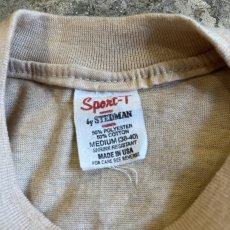 画像11: 70's BEIGE COLOR FRONT FLOCKY LOGO DESIGN S/S TEE / Ladies M(38~40) / MADE IN USA (11)
