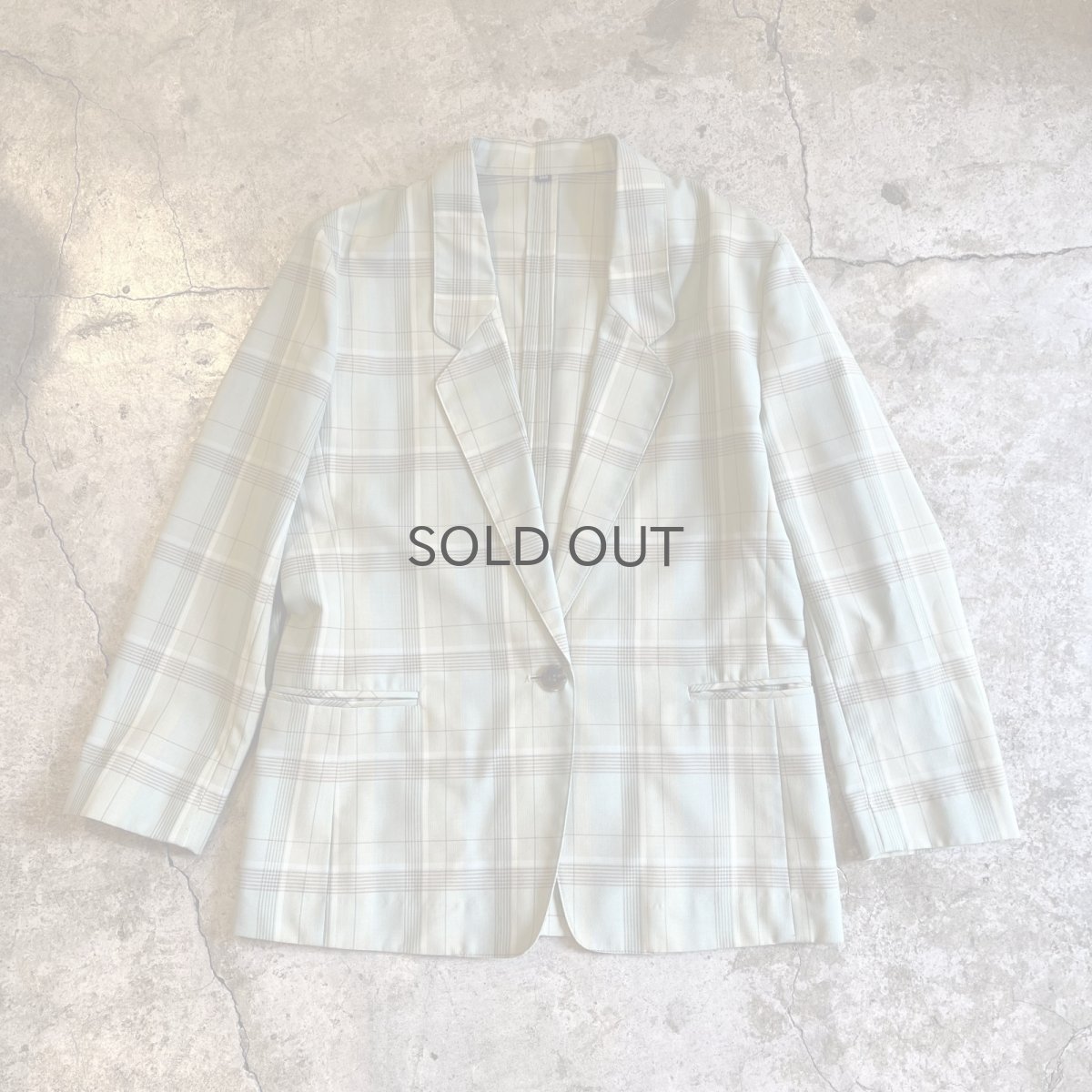 画像1: PALE TONE COLOR ALL OVER CHECK PATTERN DESIGN TAILORED JACKET / Ladies M(9AR) (1)
