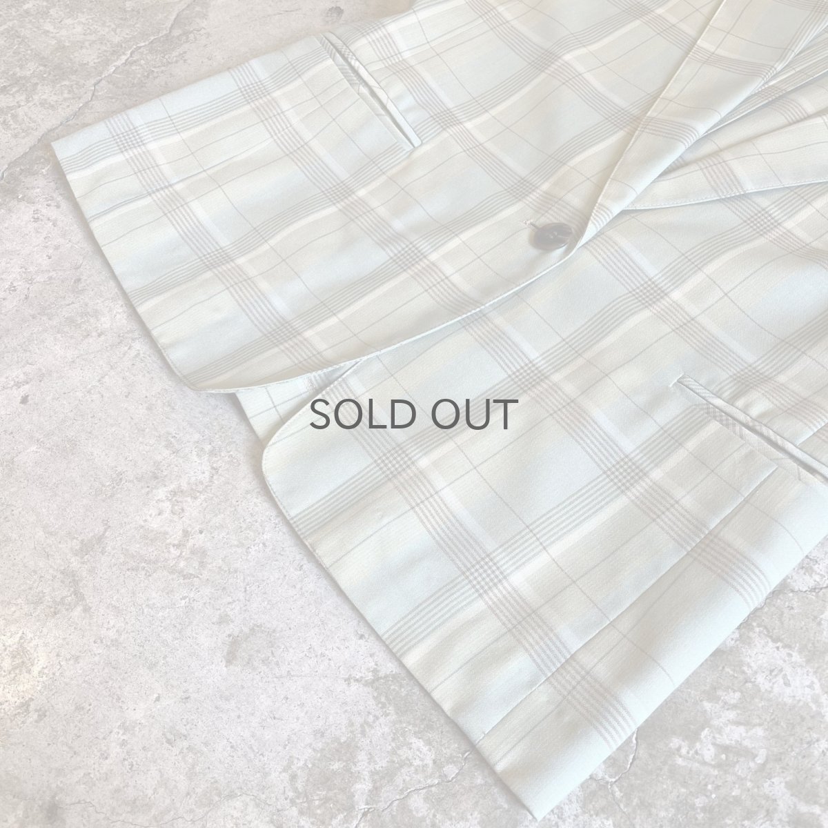 画像4: PALE TONE COLOR ALL OVER CHECK PATTERN DESIGN TAILORED JACKET / Ladies M(9AR) (4)