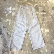 画像1: SIDE KNITTING LINE WIDE SILHOUETTE SWEAT PANTS / FREE / GRAY (1)