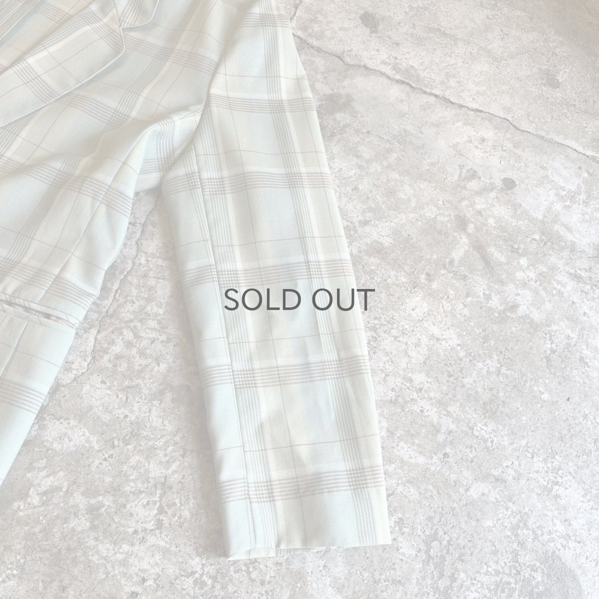 画像8: PALE TONE COLOR ALL OVER CHECK PATTERN DESIGN TAILORED JACKET / Ladies M(9AR) (8)