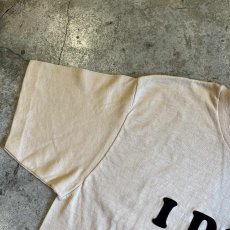 画像8: 70's BEIGE COLOR FRONT FLOCKY LOGO DESIGN S/S TEE / Ladies M(38~40) / MADE IN USA (8)