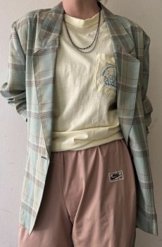 画像13: PALE TONE COLOR ALL OVER CHECK PATTERN DESIGN TAILORED JACKET / Ladies M(9AR) (13)