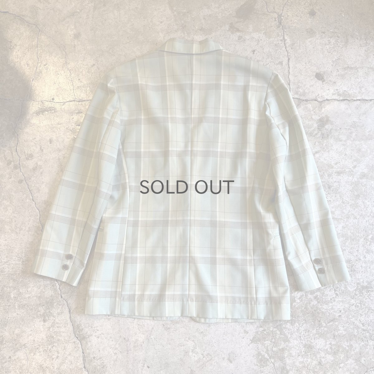 画像2: PALE TONE COLOR ALL OVER CHECK PATTERN DESIGN TAILORED JACKET / Ladies M(9AR) (2)