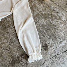 画像8: IVORY COLOR FRILL DESIGN SHEER SHORT L/S CARDIGAN  / Ladies M (8)