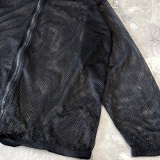 画像6: BLACK COLOR ZIP UP MESH HOODIE JACKET / Mens L (6)