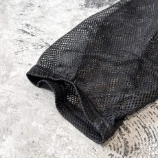 画像7: BLACK COLOR ZIP UP MESH HOODIE JACKET / Mens L (7)
