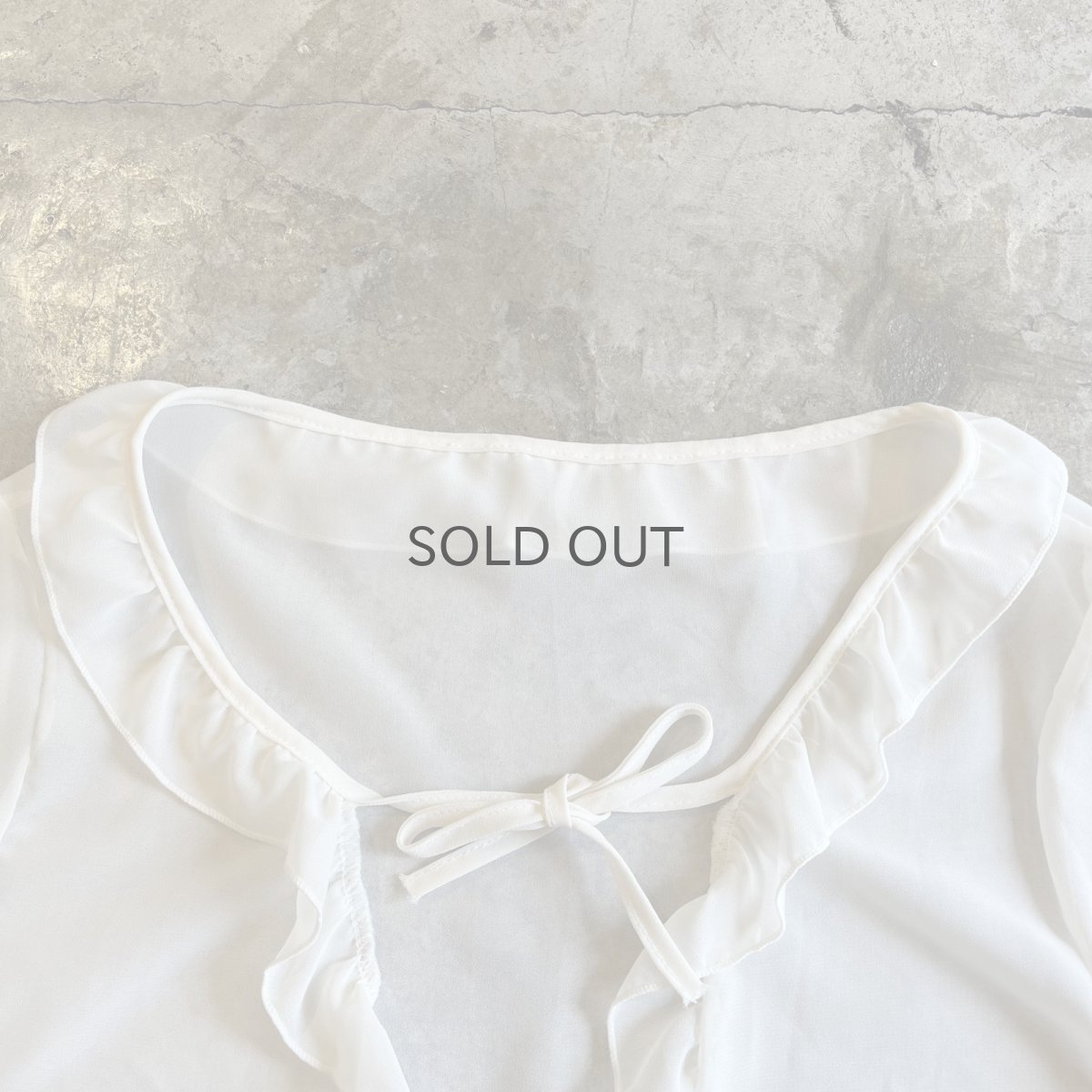 画像9: IVORY COLOR FRILL DESIGN SHEER SHORT L/S CARDIGAN  / Ladies M (9)