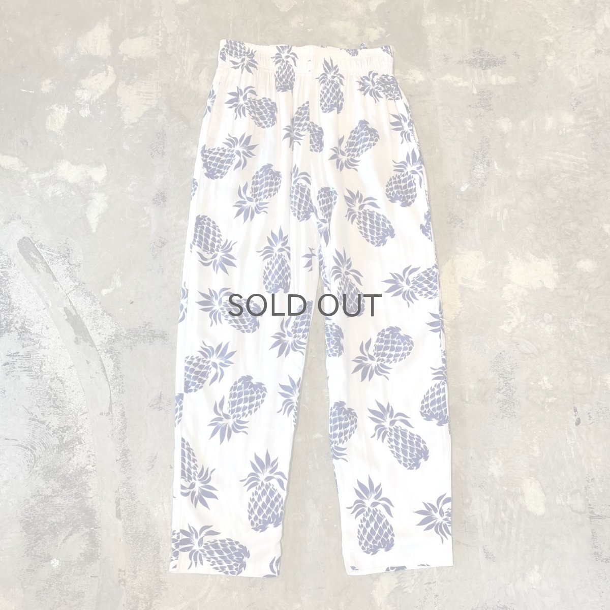 画像1: PINEAPPLE GRAPHIC PATTERN STRAIGHT PANTS / FREE (1)