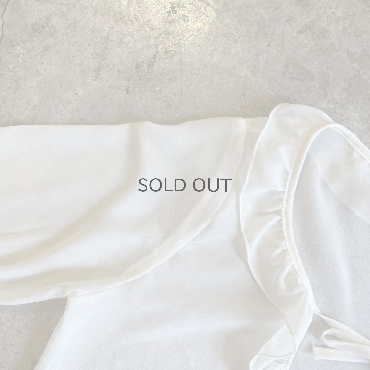 画像10: IVORY COLOR FRILL DESIGN SHEER SHORT L/S CARDIGAN  / Ladies M (10)