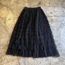 画像1: ALL OVER TIERED DESIGN TULLE FLARE LONG SKIRT / W22~W31 (1)