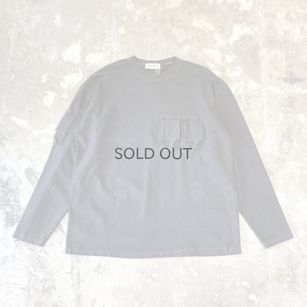 画像1: 【WONDERGROUND】FADE BODY MULTI POCKET L/S TEE / OS (1)