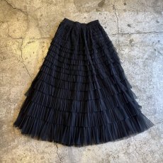 画像2: ALL OVER TIERED DESIGN TULLE FLARE LONG SKIRT / W22~W31 (2)