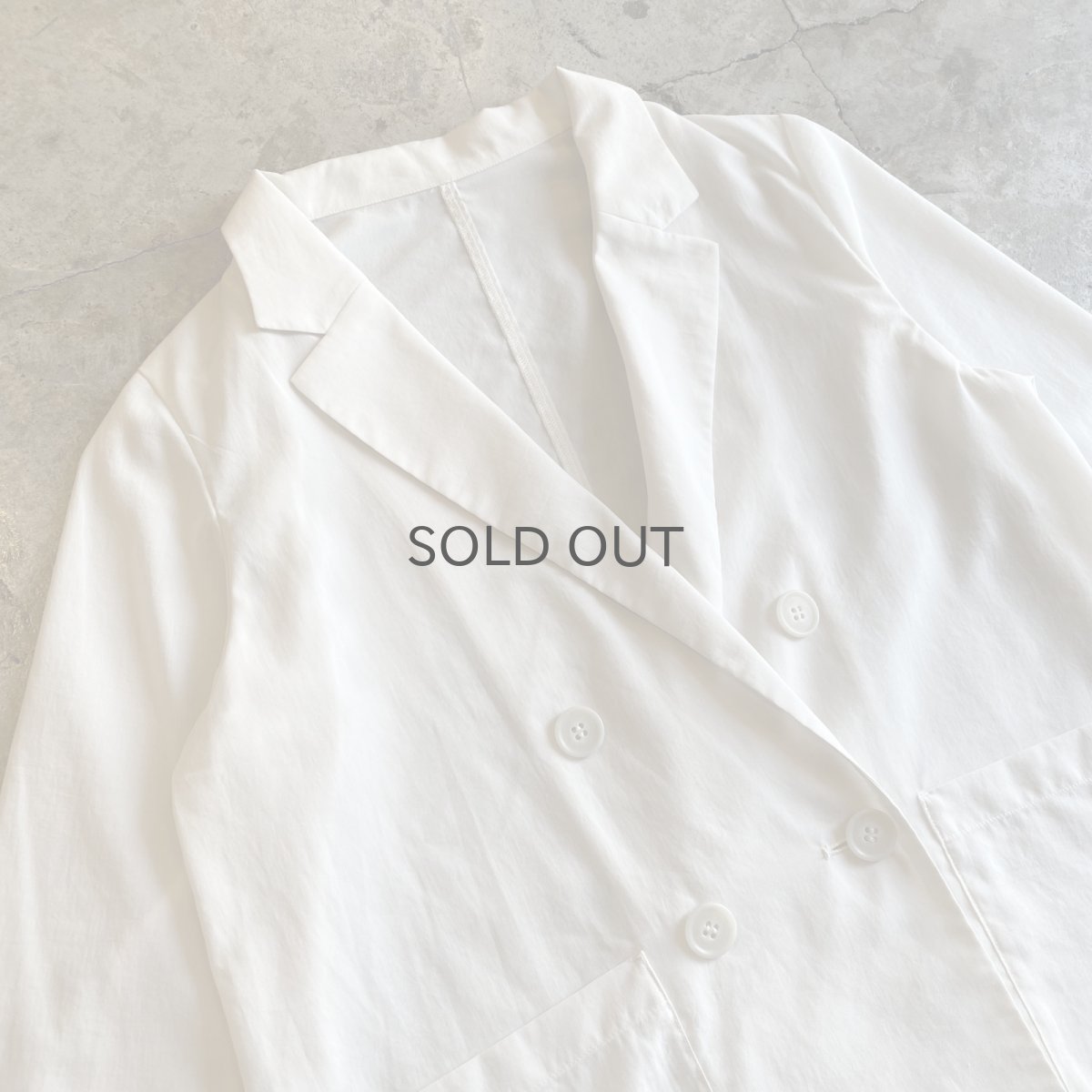 画像3: WHITE COLOR DOUBLE DESIGN LIGHT JACKET / Ladies M (3)