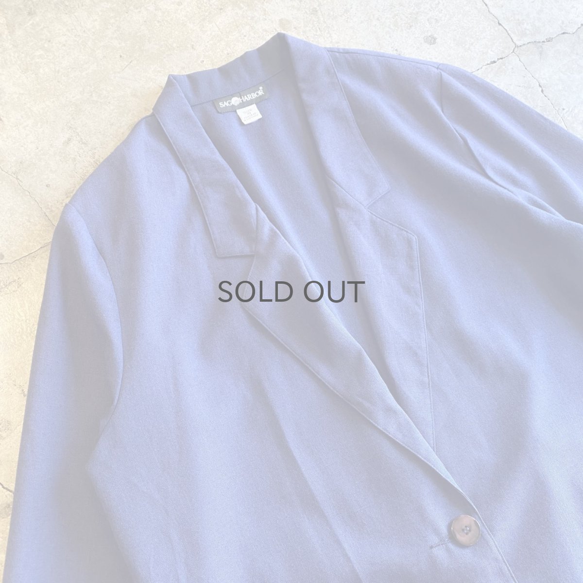 画像3: BLUE COLOR DOUBLE POCKET DESIGN TAILORED JACKET / Ladies L (3)