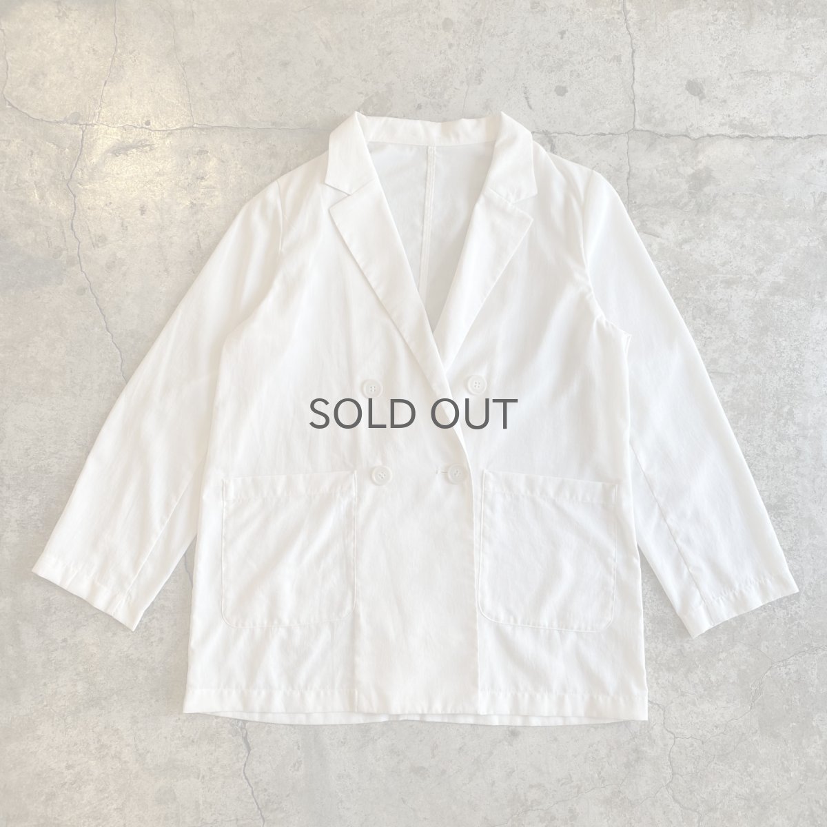 画像1: WHITE COLOR DOUBLE DESIGN LIGHT JACKET / Ladies M (1)