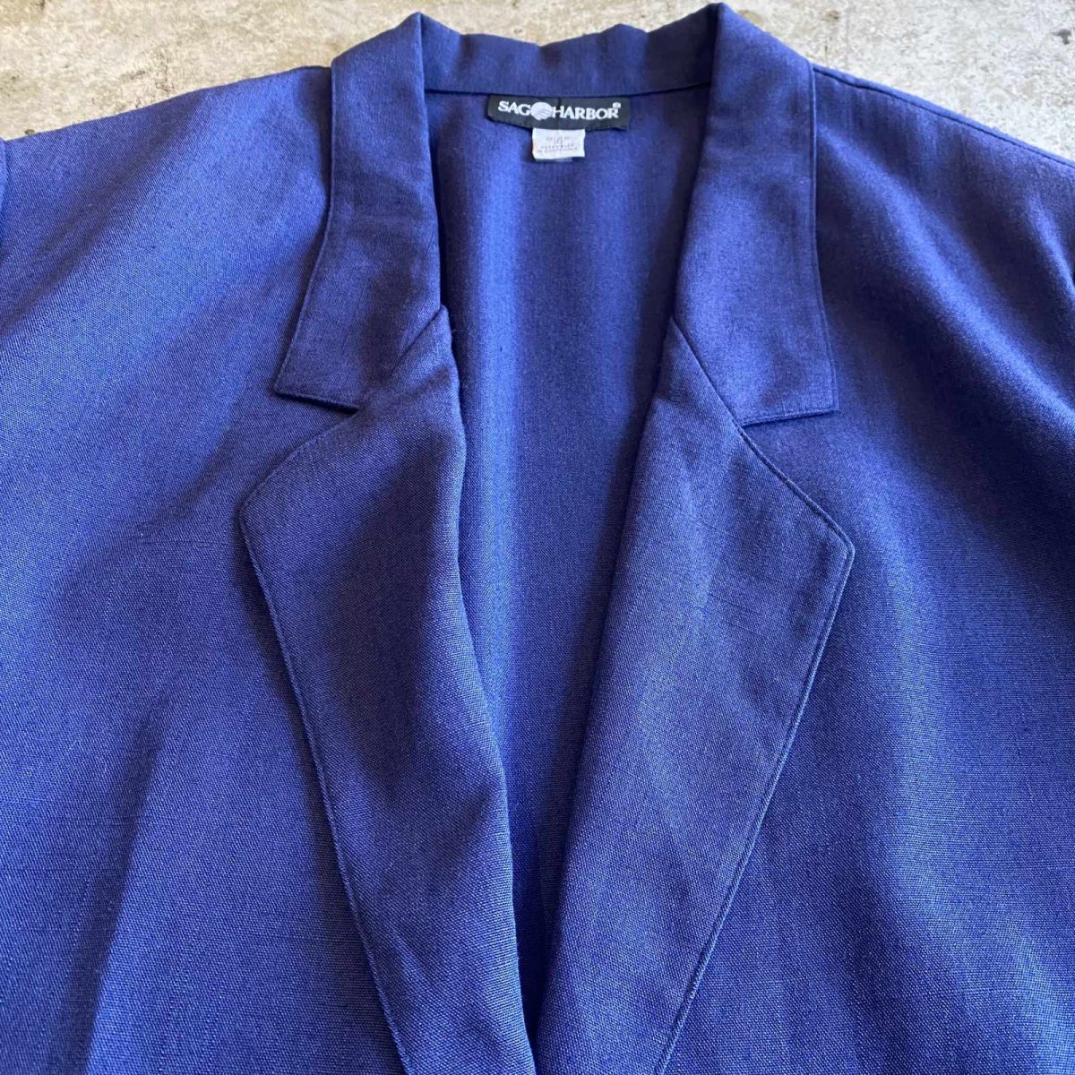 画像4: BLUE COLOR DOUBLE POCKET DESIGN TAILORED JACKET / Ladies L (4)