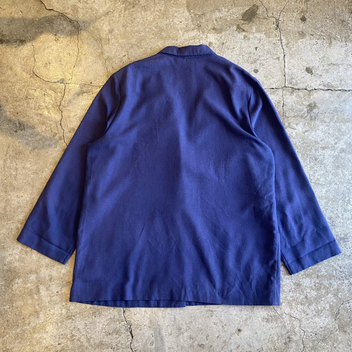 画像2: BLUE COLOR DOUBLE POCKET DESIGN TAILORED JACKET / Ladies L (2)