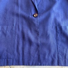 画像5: BLUE COLOR DOUBLE POCKET DESIGN TAILORED JACKET / Ladies L (5)