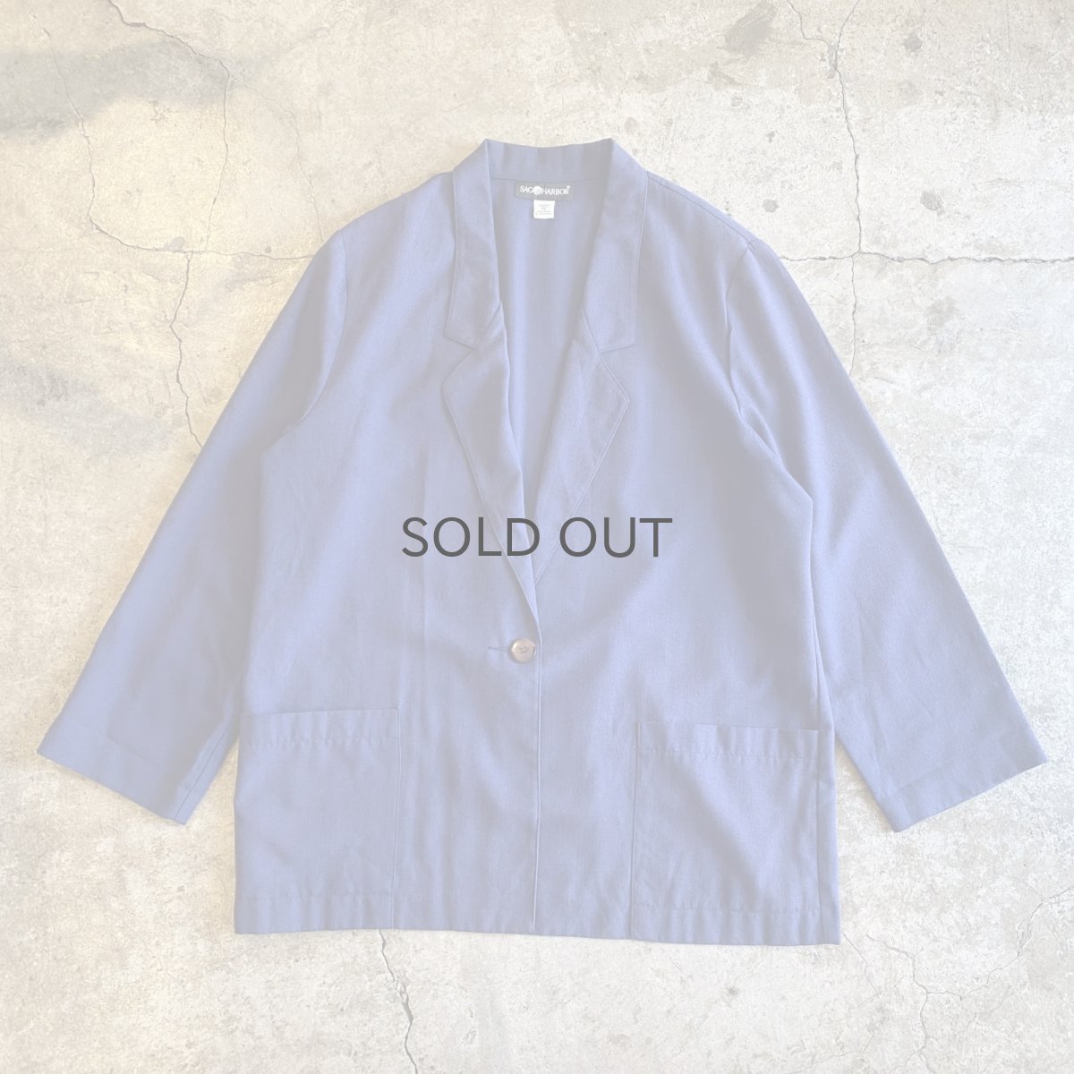 画像1: BLUE COLOR DOUBLE POCKET DESIGN TAILORED JACKET / Ladies L (1)