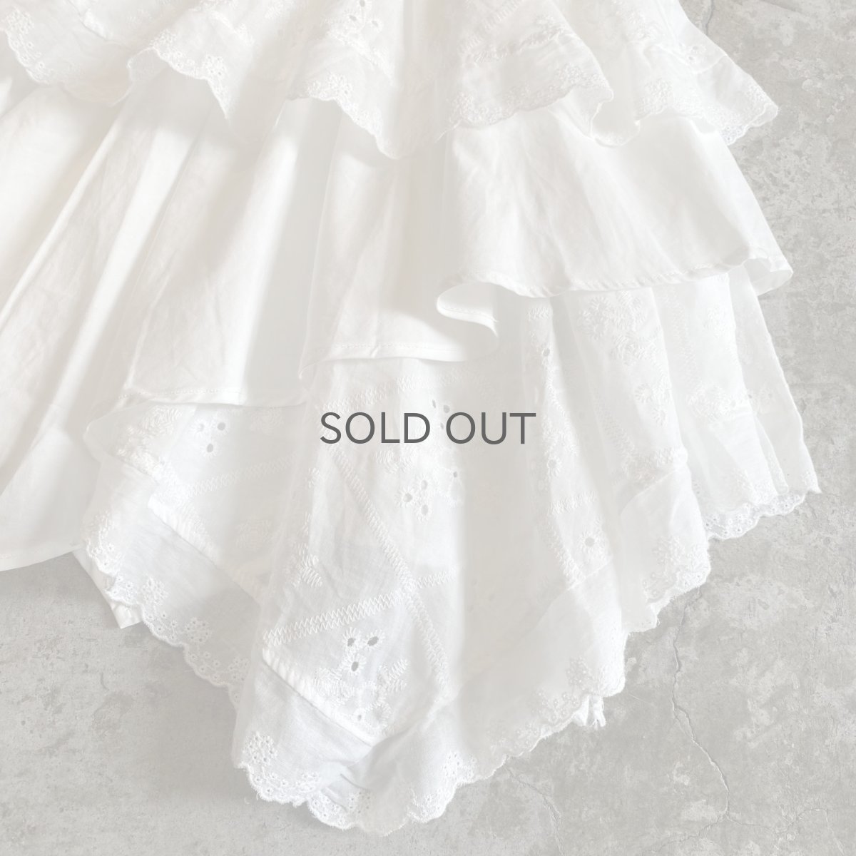 画像4: 2WAY COTTON LACE LAYERED DESIGN TIERED SKIRT / W24~W33 (4)