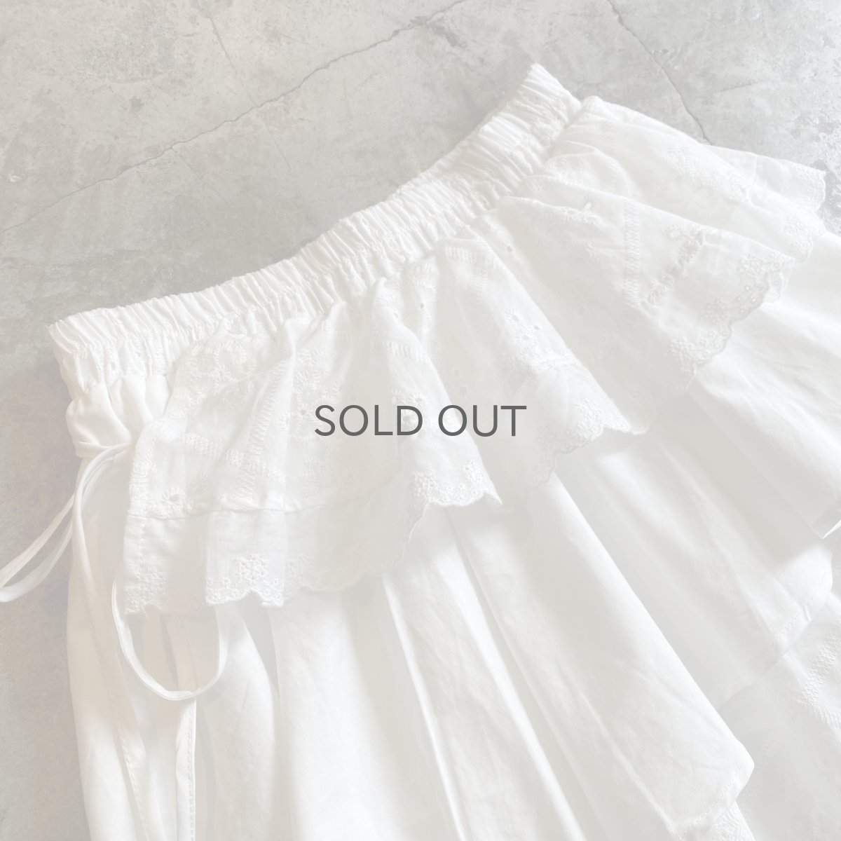 画像3: 2WAY COTTON LACE LAYERED DESIGN TIERED SKIRT / W24~W33 (3)