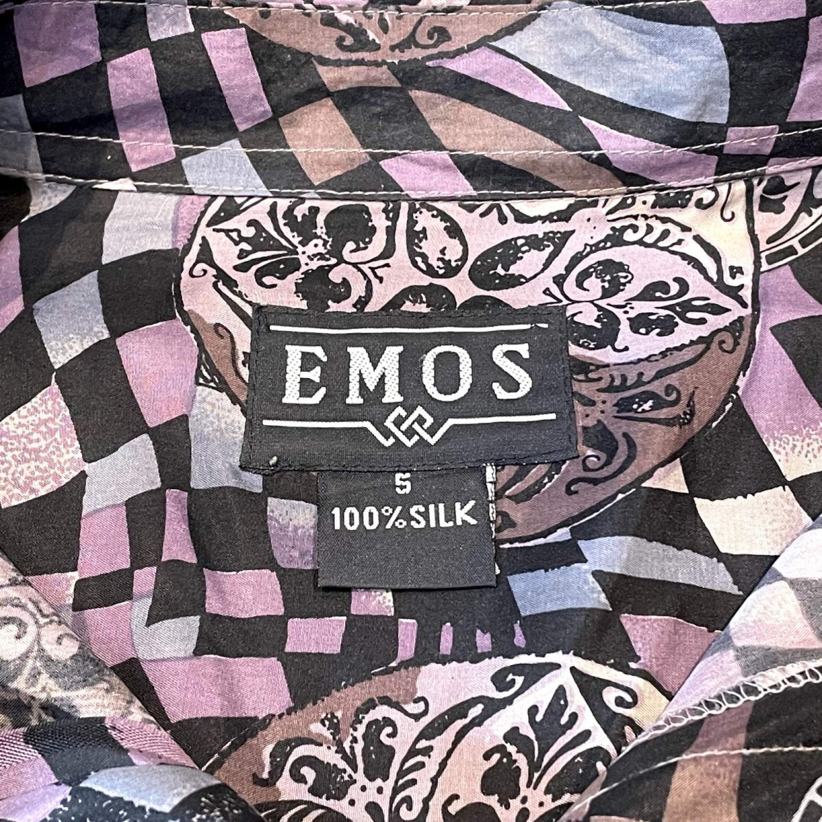 画像10: ALL OVER ARTISTIC PATTERN SILK L/S SHIRT / Mens S(L) (10)