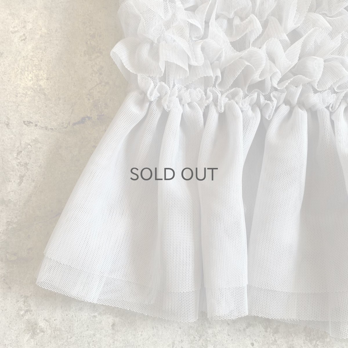 画像5: LIGHT GRAY COLOR TULLE TIERED FRILL DESIGN TOPS / FREE (5)