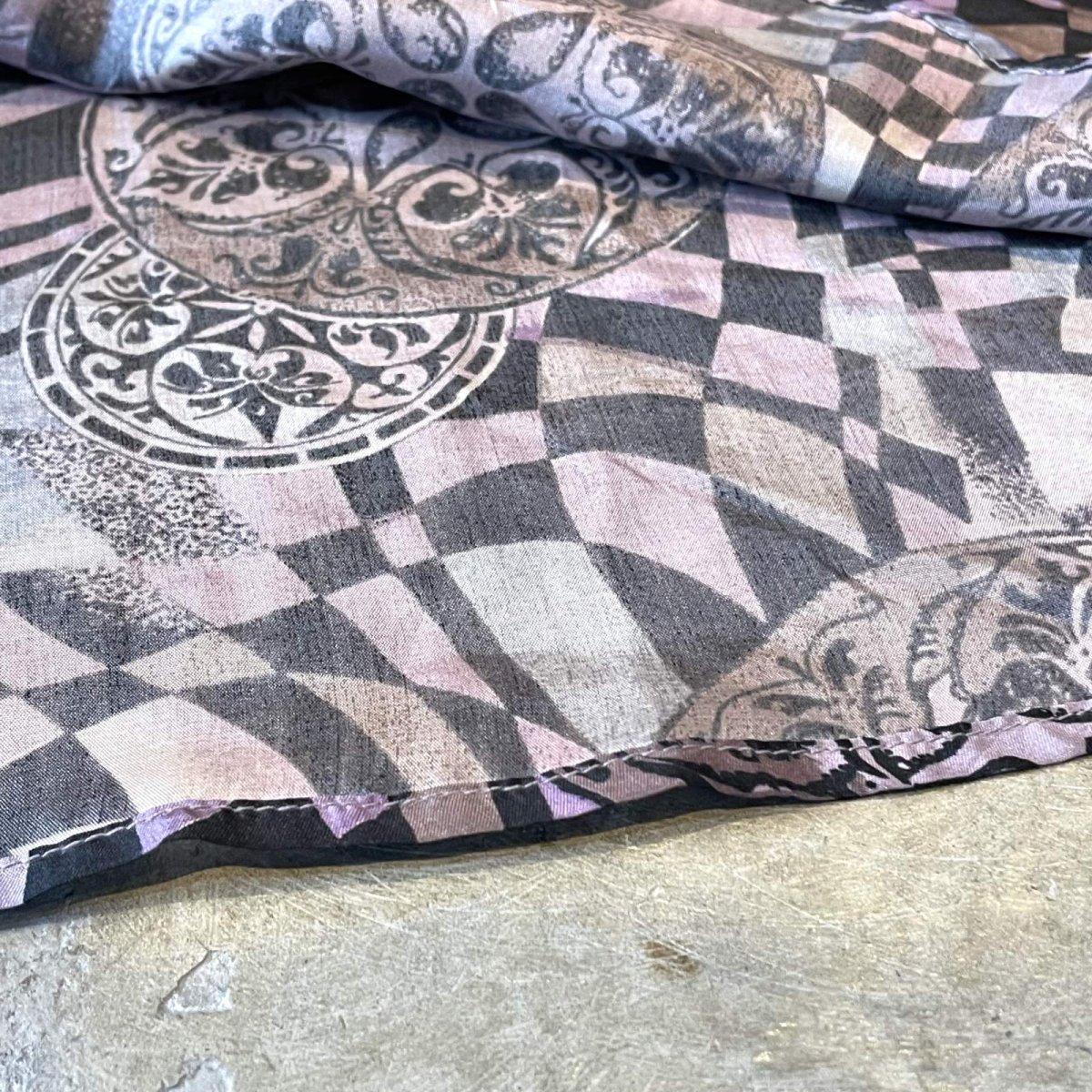 画像8: ALL OVER ARTISTIC PATTERN SILK L/S SHIRT / Mens S(L) (8)