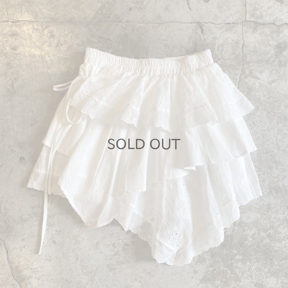 画像1: 2WAY COTTON LACE LAYERED DESIGN TIERED SKIRT / W24~W33 (1)
