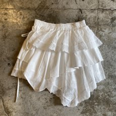 画像1: 2WAY COTTON LACE LAYERED DESIGN TIERED SKIRT / W24~W33 (1)