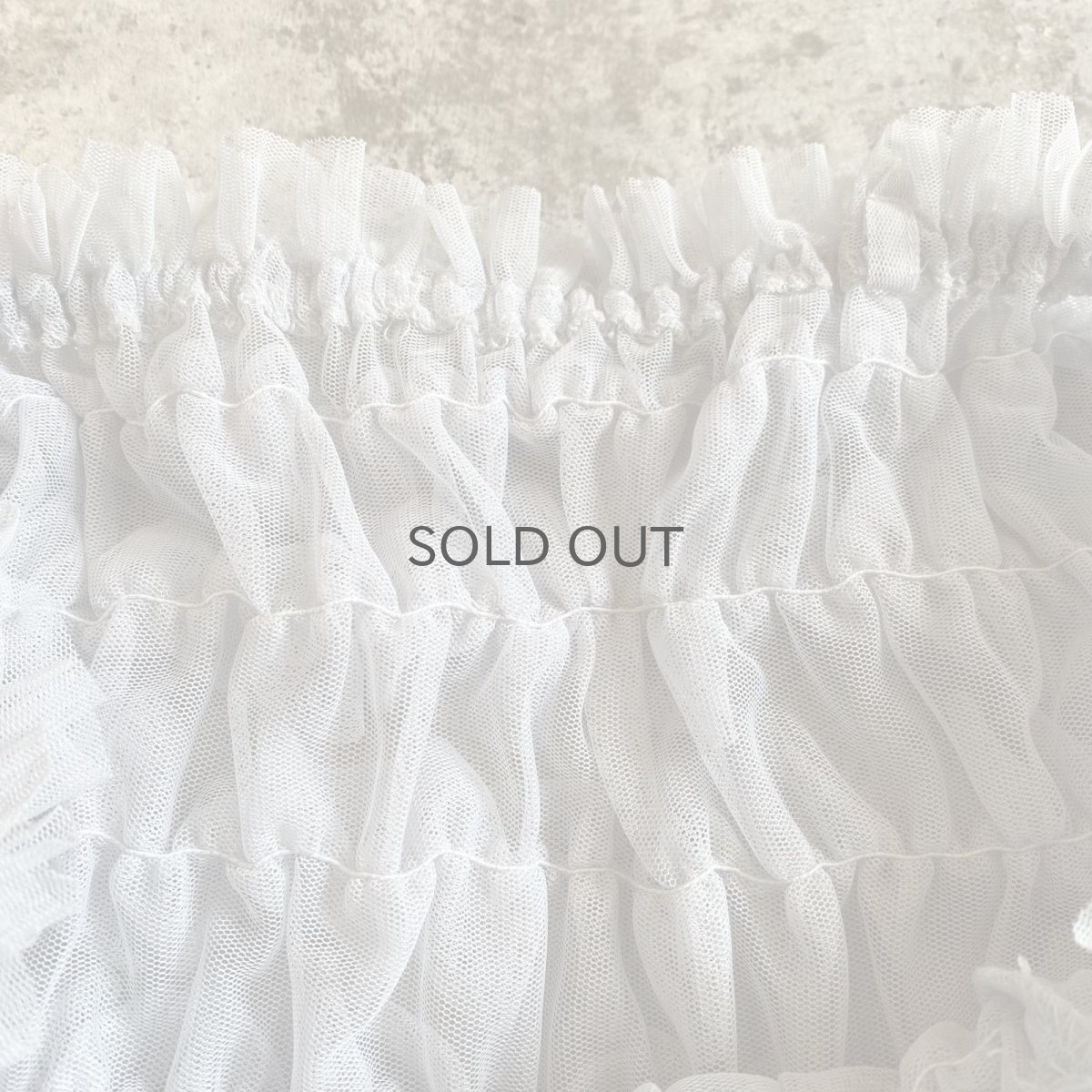 画像9: LIGHT GRAY COLOR TULLE TIERED FRILL DESIGN TOPS / FREE (9)