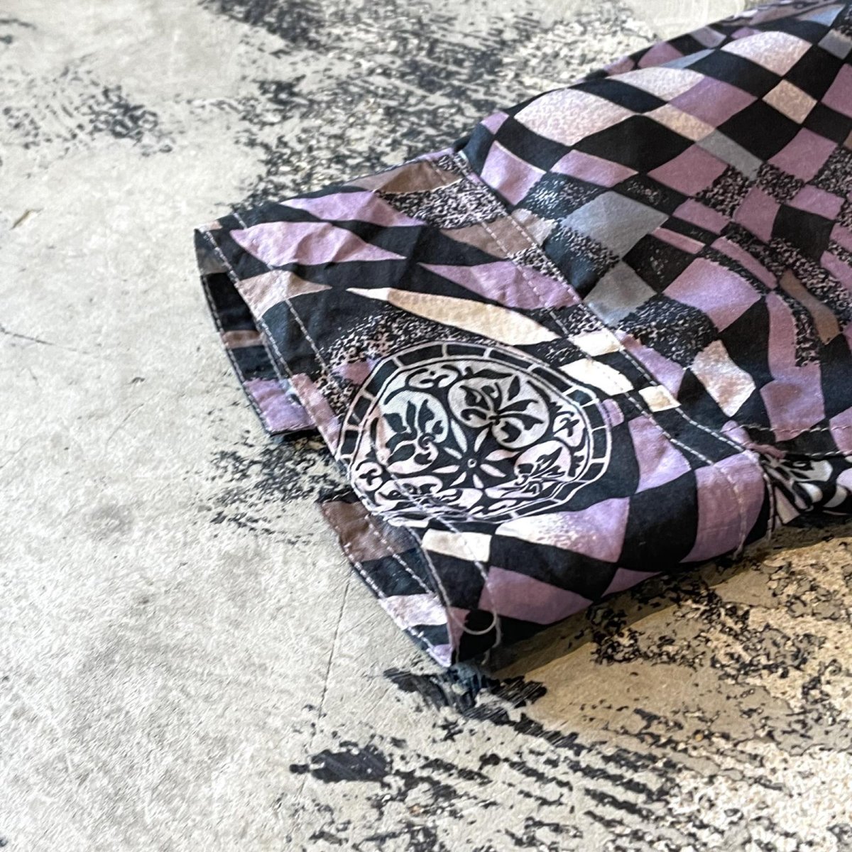 画像7: ALL OVER ARTISTIC PATTERN SILK L/S SHIRT / Mens S(L) (7)