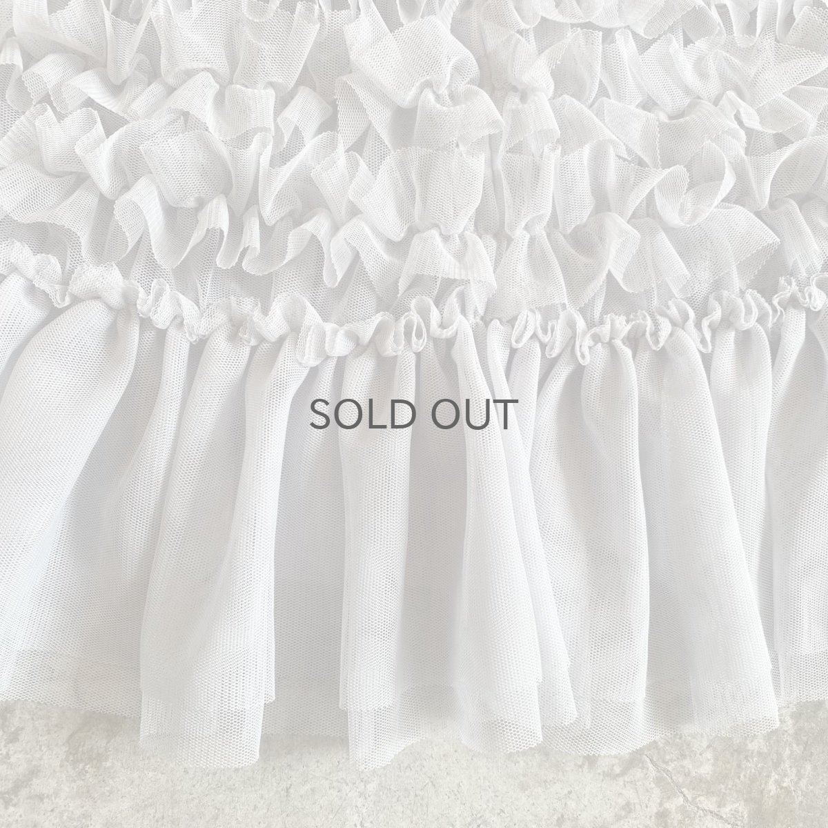 画像7: LIGHT GRAY COLOR TULLE TIERED FRILL DESIGN TOPS / FREE (7)