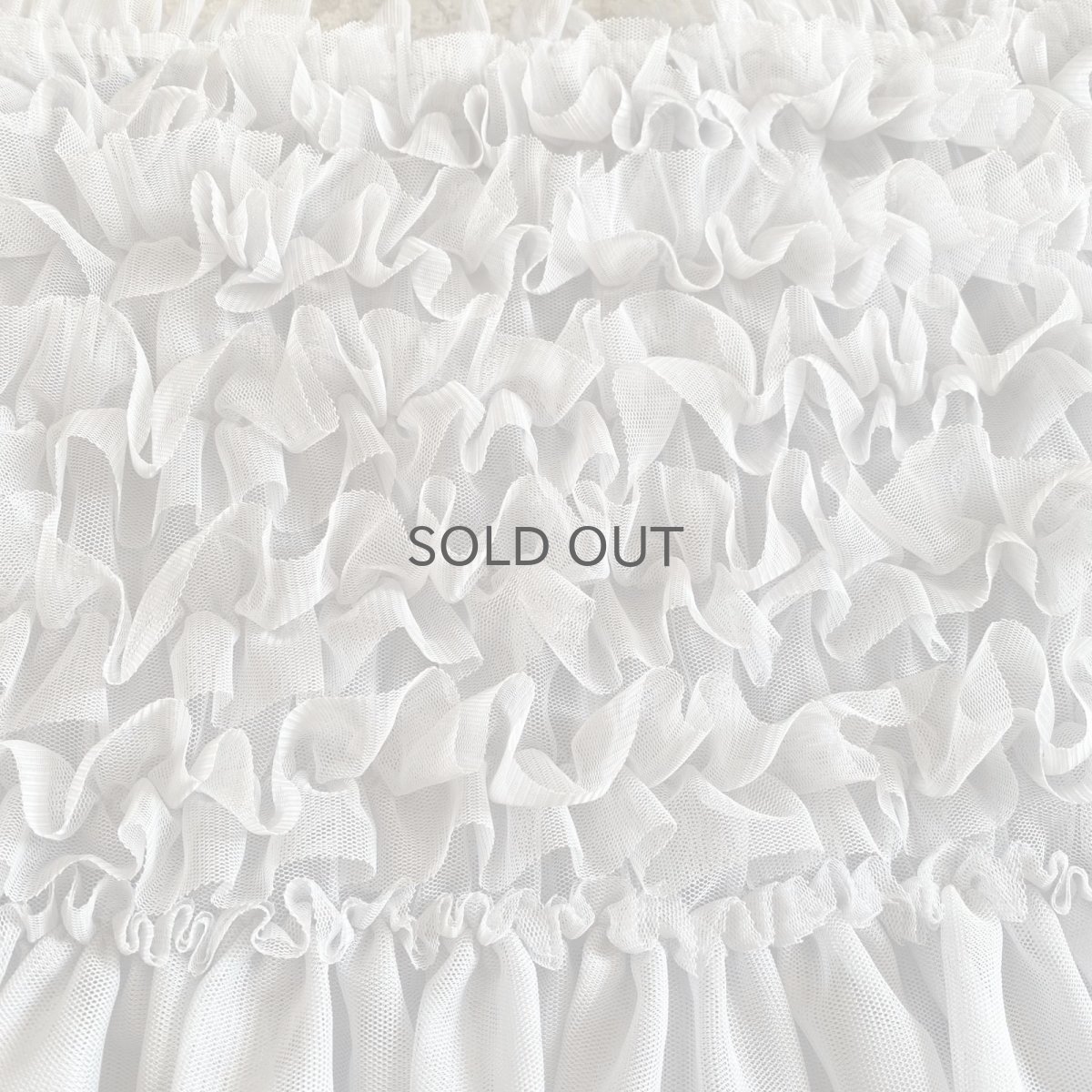 画像4: LIGHT GRAY COLOR TULLE TIERED FRILL DESIGN TOPS / FREE (4)