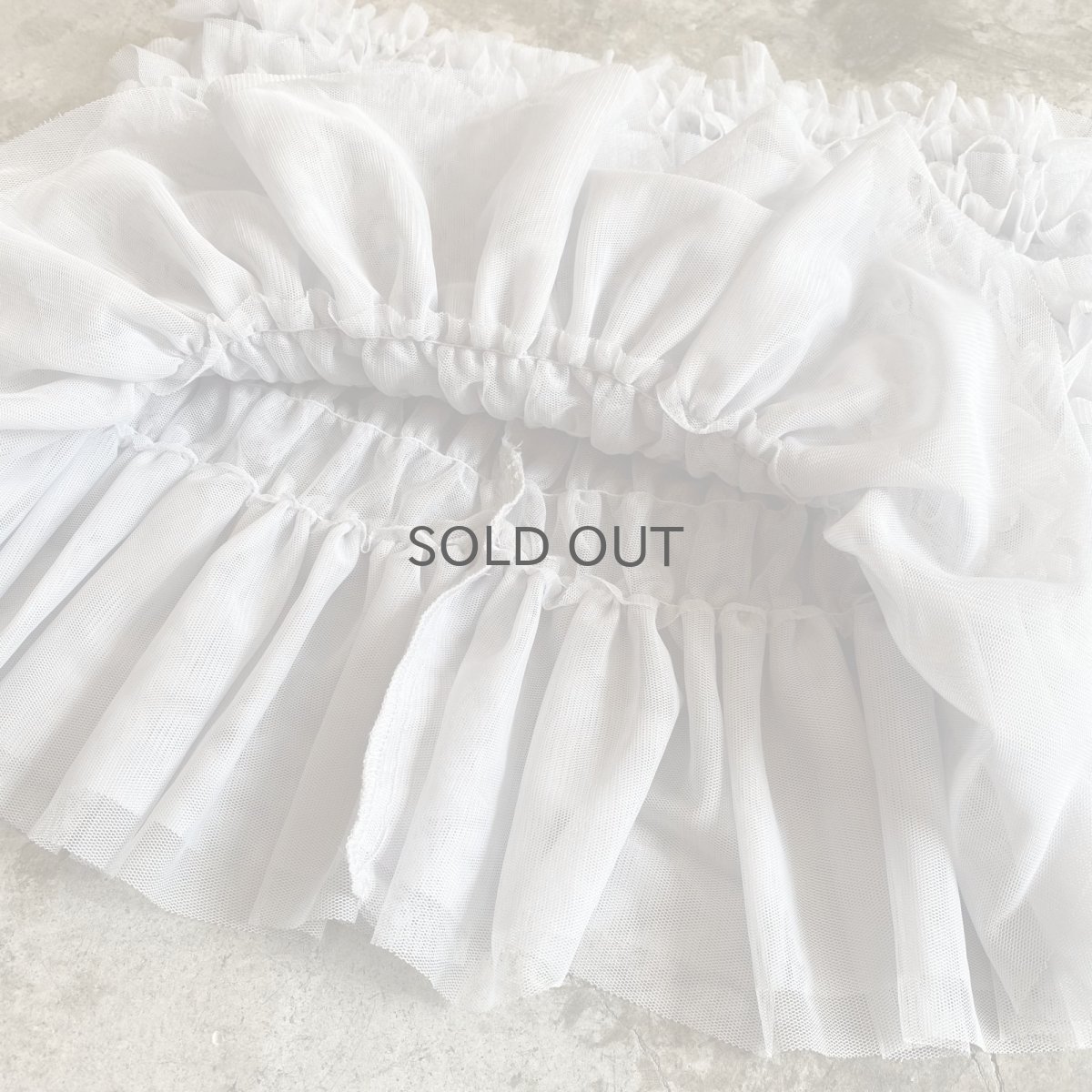 画像8: LIGHT GRAY COLOR TULLE TIERED FRILL DESIGN TOPS / FREE (8)