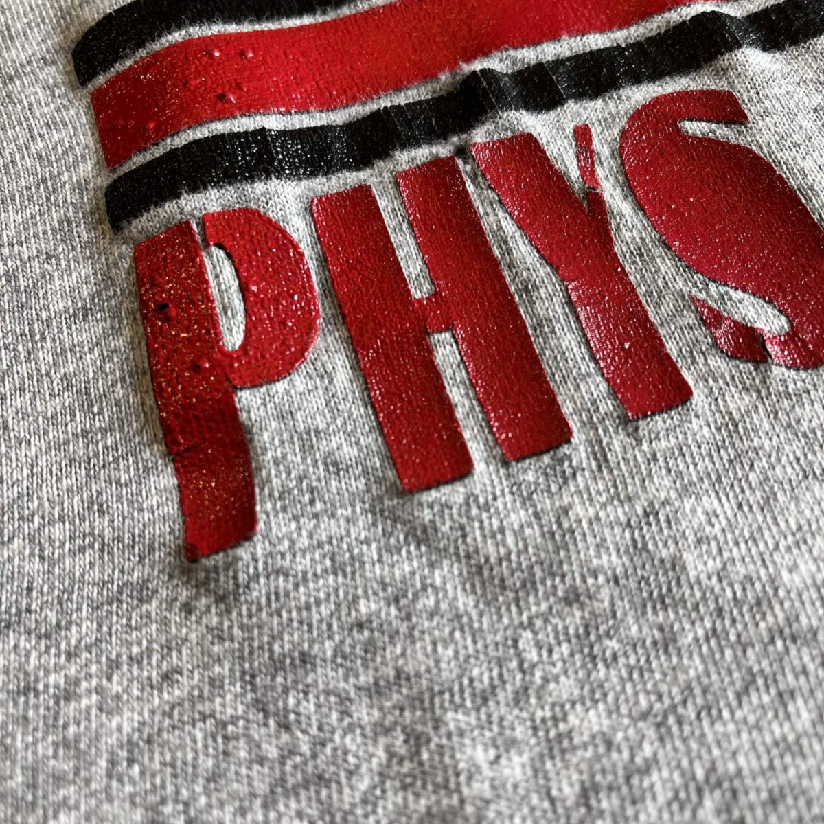 画像9: 80's【CHAMPION】FRONT LOGO×LINE RUBBER TRANSFER DESIGN S/S TEE / Ladies M(L) / MADE IN USA (9)